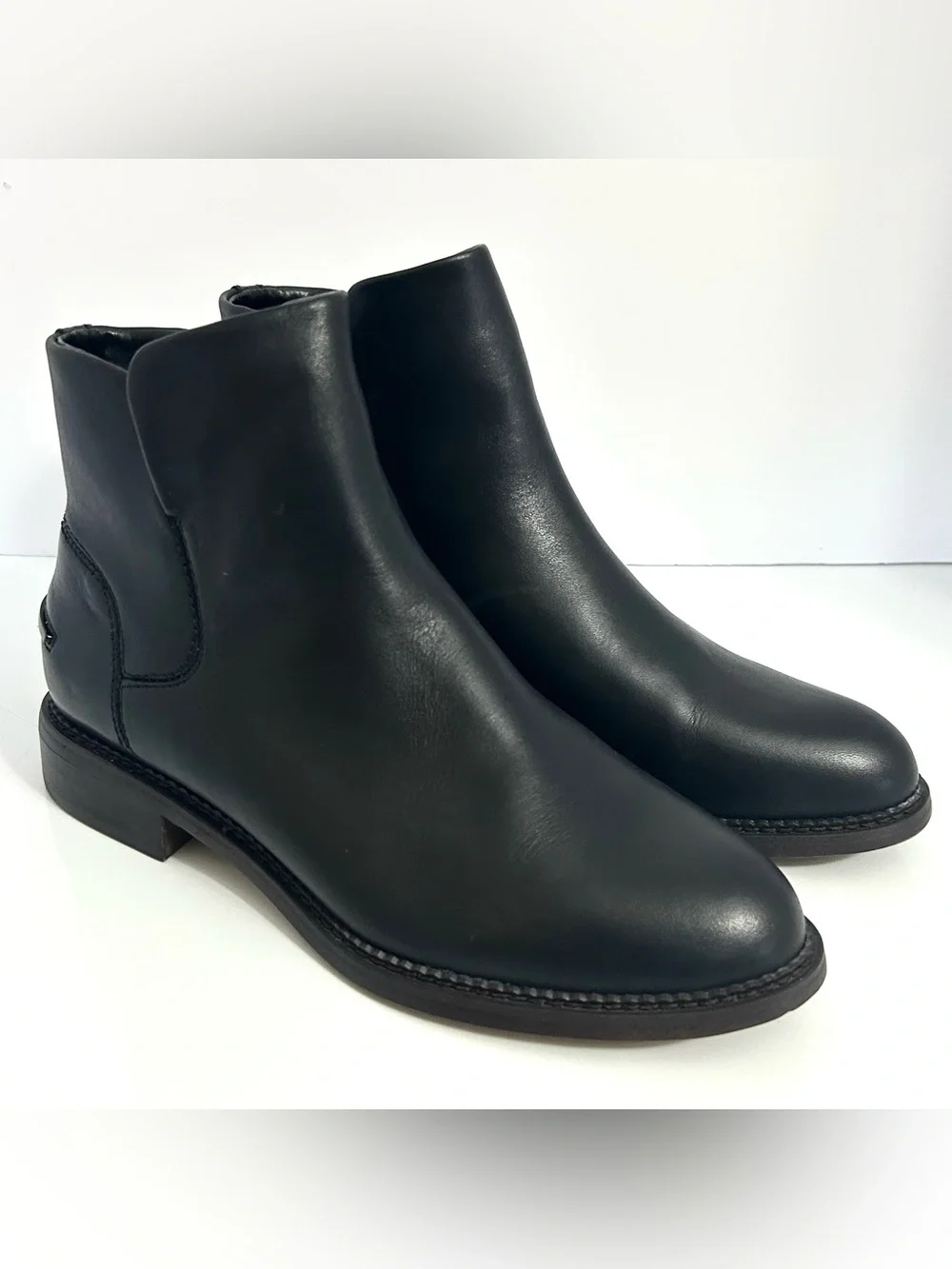 Franco Sarto Black Leather Ankle Booties